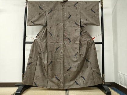 平和屋着物●本場大島紬　9マルキ　枝花文　正絹　逸品　CABG0827yc