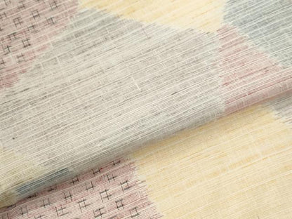平和屋着物●駒結城　紬　切嵌吉祥文　反端付き　ロング丈　正絹　逸品　CABG0828yc