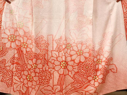 平和屋着物●豪華振袖　総絞り　舞花文　暈し染め　正絹　逸品　CABG0829yc