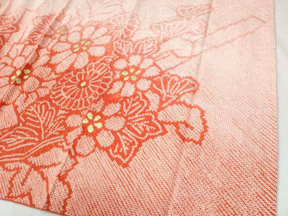 平和屋着物●豪華振袖　総絞り　舞花文　暈し染め　正絹　逸品　CABG0829yc