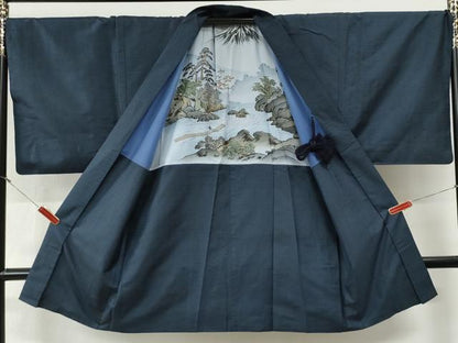 平和屋着物●男性　本場大島紬　アンサンブル　100亀甲　総詰め　やまと誂製　キングサイズ　正絹　逸品　CABG0833yc