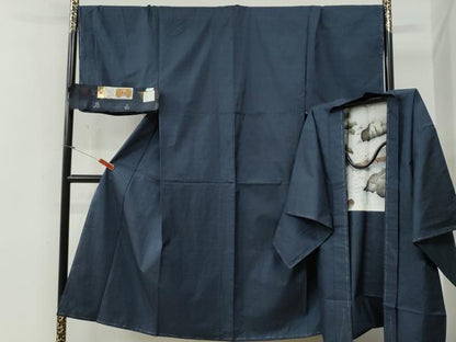 平和屋着物●男性　本場大島紬　アンサンブル　100亀甲　総詰め　西紬工場謹製　証紙付き　正絹　逸品　未使用　CABG0834yc