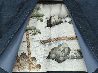 平和屋着物●男性　本場大島紬　アンサンブル　100亀甲　総詰め　西紬工場謹製　証紙付き　正絹　逸品　未使用　CABG0834yc