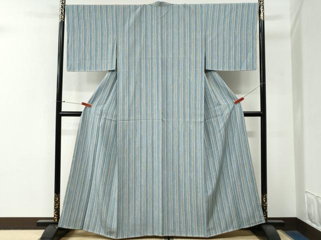 平和屋着物●上質な小紋　縞　正絹　逸品　未使用　CABG0836yc