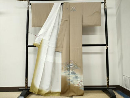 平和屋着物●訪問着　友禅　作家物　樹林風景文　暈し染め　正絹　逸品　CABG0840yc