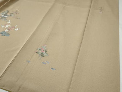 平和屋着物●訪問着　友禅　作家物　樹林風景文　暈し染め　正絹　逸品　CABG0840yc