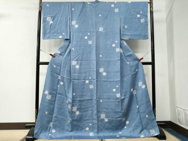 平和屋着物●上質な小紋　破れ色紙草花文　蛍暈し　ロング丈　正絹　逸品　CABG0846yc
