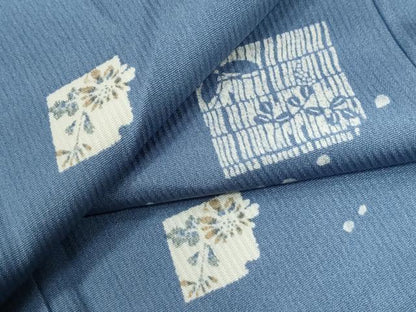 平和屋着物●上質な小紋　破れ色紙草花文　蛍暈し　ロング丈　正絹　逸品　CABG0846yc