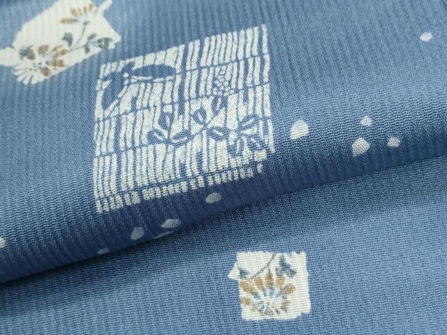 平和屋着物●上質な小紋　破れ色紙草花文　蛍暈し　ロング丈　正絹　逸品　CABG0846yc