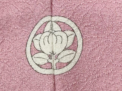 平和屋着物●上質な色無地　菊尽くし地紋　撫子色　正絹　逸品　未使用　CABG0848yc
