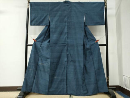 平和屋着物●色留訪問着　紬地　魚　金糸　正絹　逸品　CABG0849yc