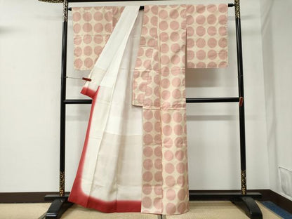 平和屋着物●本場大島紬　白大島　7マルキ　丸文　正絹　逸品　未使用　CABG0850yc
