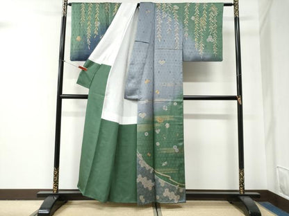 平和屋着物●訪問着　作家物　宝尽くし吉祥文　暈し染め　金彩　正絹　逸品　CABG0851yc