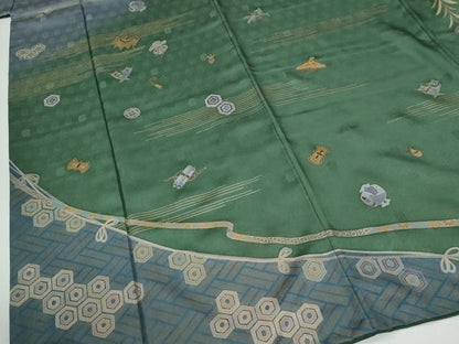 平和屋着物●訪問着　作家物　宝尽くし吉祥文　暈し染め　金彩　正絹　逸品　CABG0851yc