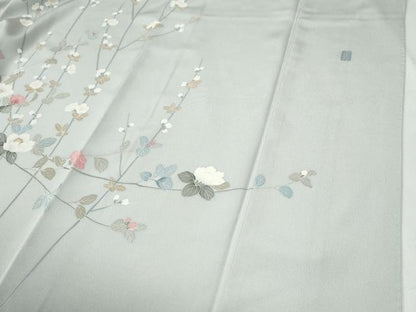 平和屋着物●訪問着　友禅　作家物　枝花文　暈し染め　正絹　逸品　CABG0854yc