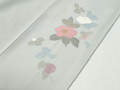 平和屋着物●訪問着　友禅　作家物　枝花文　暈し染め　正絹　逸品　CABG0854yc