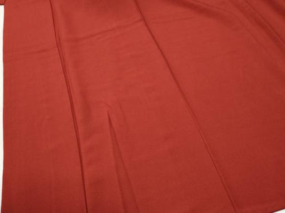平和屋着物●上質な色無地　深緋色　正絹　逸品　CABG0855yc