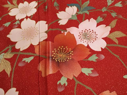 平和屋着物●豪華振袖　舞桜文　暈し染め　金通し地　正絹　逸品　CABG0857yc