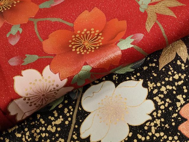 平和屋着物●豪華振袖　舞桜文　暈し染め　金通し地　正絹　逸品　CABG0857yc