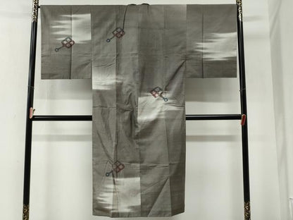 平和屋着物●男性　長襦袢　袷　紬地　器物文　正絹　逸品　CABG0861yc