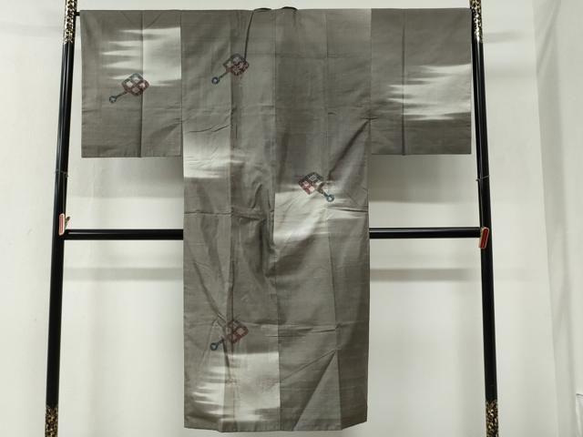平和屋着物●男性　長襦袢　袷　紬地　器物文　正絹　逸品　CABG0861yc