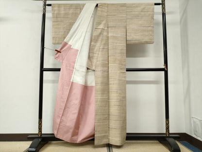平和屋着物●上質な紬　霞文　正絹　逸品　CABG0863yc