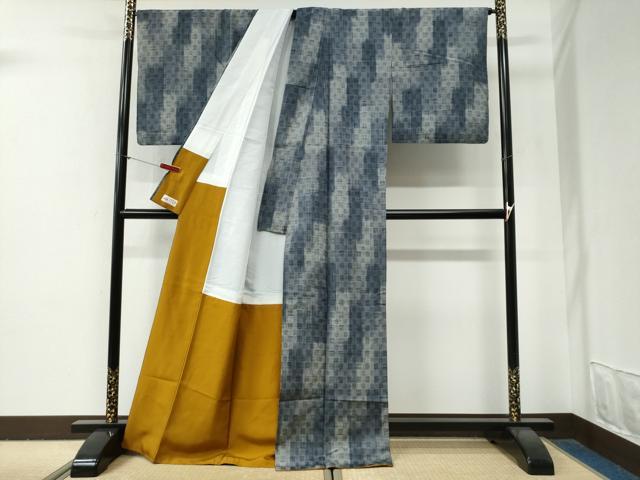 平和屋着物●花織　紬　吉祥文　やまと誂製　正絹　逸品　CABG0869yc