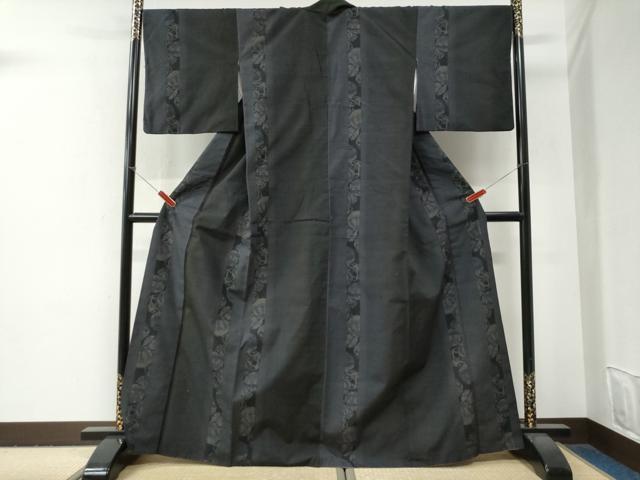平和屋着物●結城紬　奥順　はたおり娘　100亀甲　飛び亀甲柄　毬間道　正絹　逸品　CABG0875yc