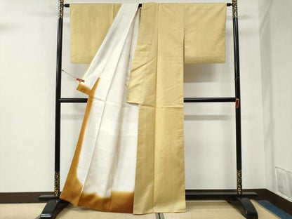 平和屋着物●本場染大島紬　色無地　浅黄色　正絹　逸品　CABG0879yc