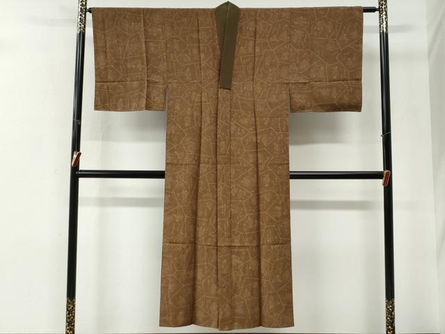 平和屋着物●男性　長襦袢　袷　切嵌人物文　正絹　逸品　CABG0881yc