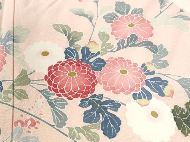 平和屋着物●訪問着　友禅　枝菊文　暈し染め　正絹　逸品　CABG0885yc