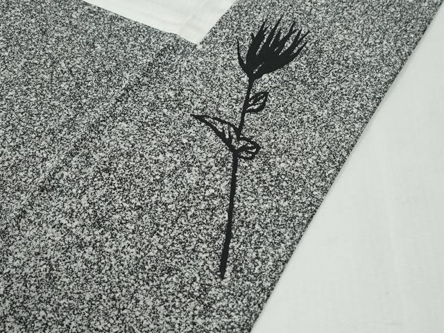 平和屋着物●訪問着　作家物　草花文　たたき染め　正絹　逸品　CABG0887yc