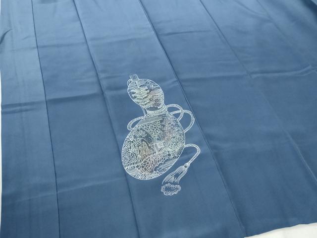 平和屋着物○男性 長襦袢 袷 手描き 虎 瓢箪 暈し染め 金彩 正絹 逸品