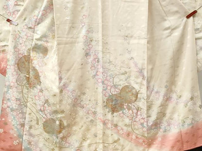 平和屋着物●豪華振袖　鼓舞桜文　暈し染め　金銀彩　やまと誂製　正絹　逸品　CABG0894yc