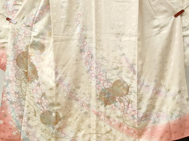 平和屋着物●豪華振袖　鼓舞桜文　暈し染め　金銀彩　やまと誂製　正絹　逸品　CABG0894yc