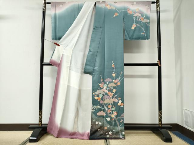 平和屋着物●訪問着　松竹梅　暈し染め　金彩　正絹　逸品　未使用　CABG0896yc