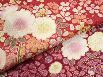 平和屋着物●豪華振袖　絞り　舞花文　暈し染め　金通し地　正絹　逸品　CABG0898yc