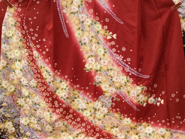 平和屋着物●豪華振袖　辻が花　絞り　暈し染め　金通し地　正絹　逸品　CABG0902yc