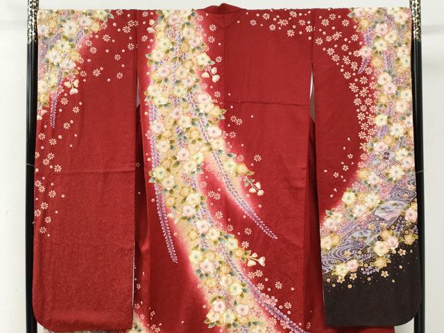 平和屋着物●豪華振袖　辻が花　絞り　暈し染め　金通し地　正絹　逸品　CABG0902yc