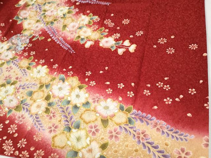 平和屋着物●豪華振袖　辻が花　絞り　暈し染め　金通し地　正絹　逸品　CABG0902yc
