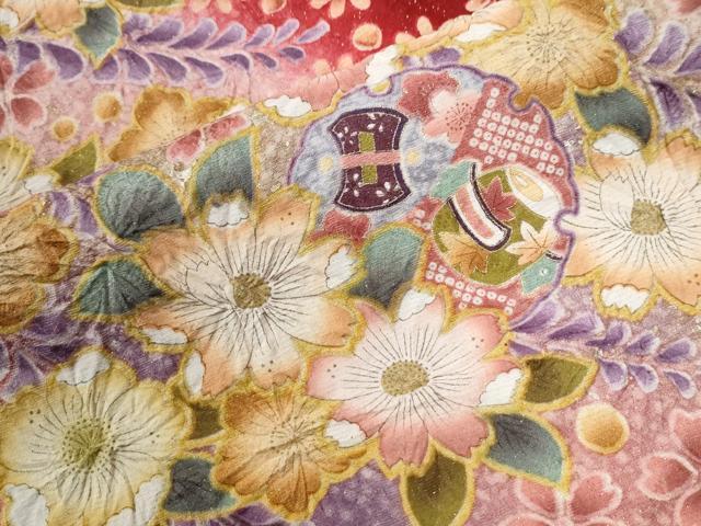平和屋着物●豪華振袖　辻が花　絞り　暈し染め　金通し地　正絹　逸品　CABG0902yc