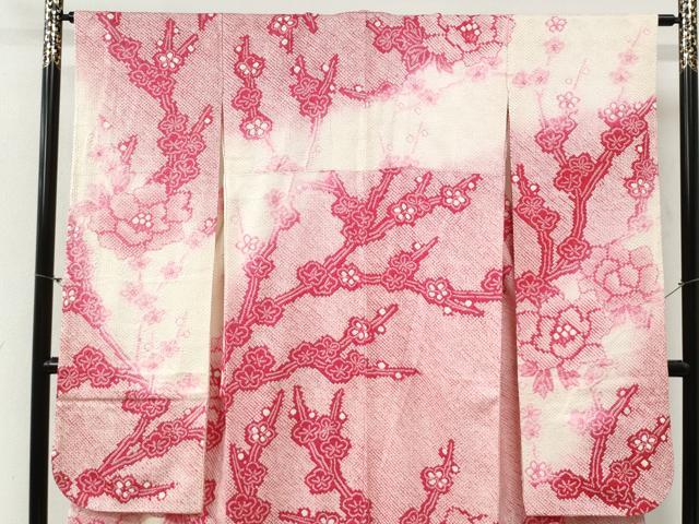 平和屋着物●豪華振袖　総絞り　牡丹枝梅文　暈し染め　正絹　逸品　CABG0904yc