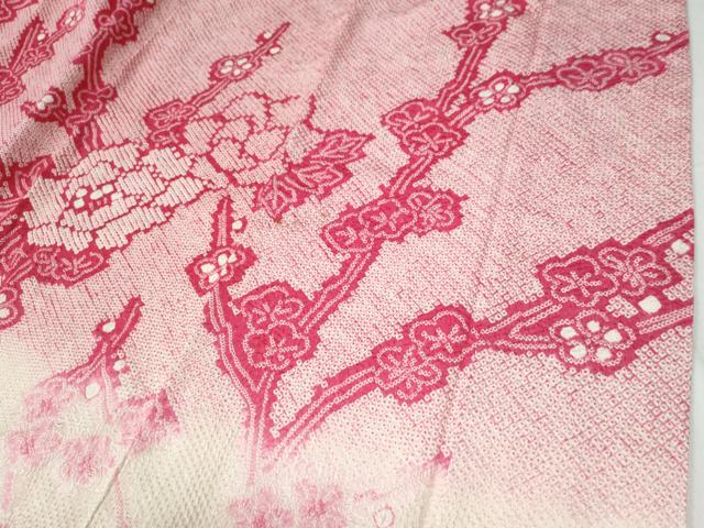 平和屋着物●豪華振袖　総絞り　牡丹枝梅文　暈し染め　正絹　逸品　CABG0904yc