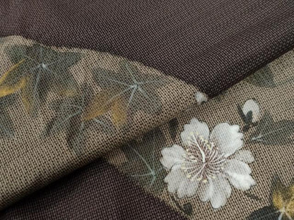 平和屋着物●訪問着　本場大島紬　竜田川花文　金彩　正絹　逸品　CABG0905yc