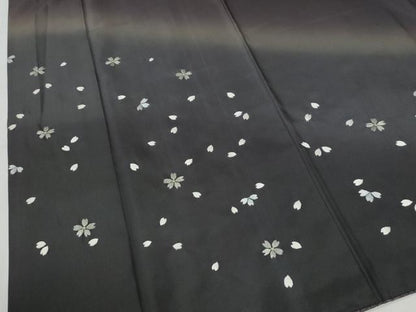 平和屋着物●訪問着　本場大島紬　総刺繍　舞桜文　正絹　逸品　CABG0908yc