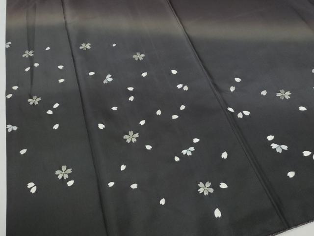 平和屋着物●訪問着　本場大島紬　総刺繍　舞桜文　正絹　逸品　CABG0908yc