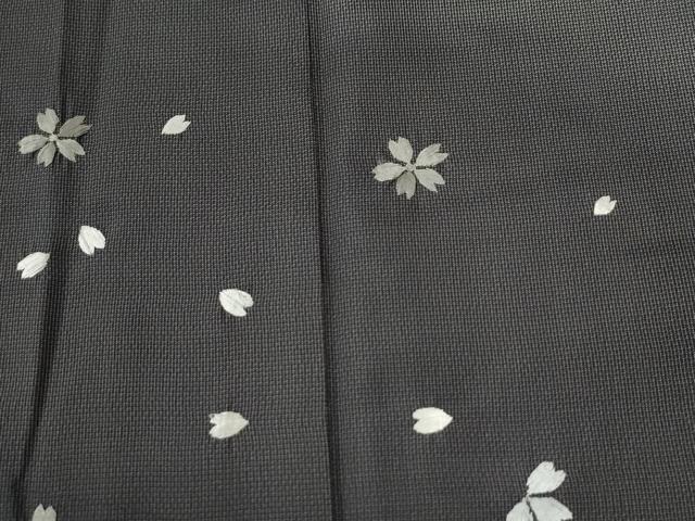 平和屋着物●訪問着　本場大島紬　総刺繍　舞桜文　正絹　逸品　CABG0908yc