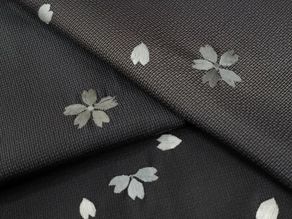 平和屋着物●訪問着　本場大島紬　総刺繍　舞桜文　正絹　逸品　CABG0908yc