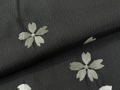 平和屋着物●訪問着　本場大島紬　総刺繍　舞桜文　正絹　逸品　CABG0908yc