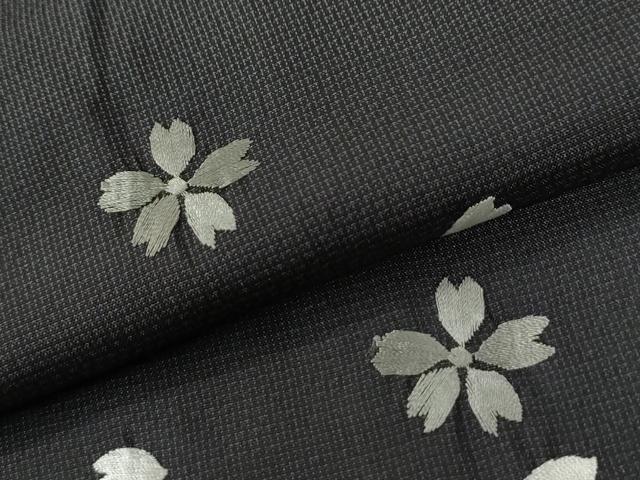 平和屋着物●訪問着　本場大島紬　総刺繍　舞桜文　正絹　逸品　CABG0908yc